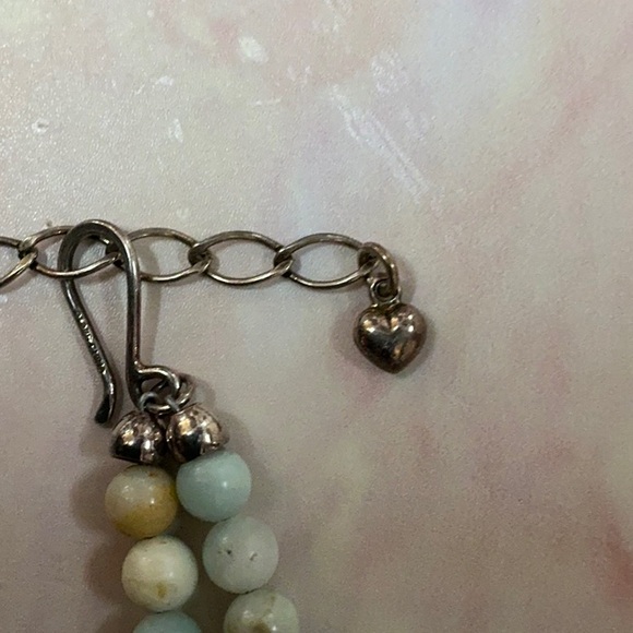 Amazonite Stone Necklace w/ Sterling Chain and Heart - Picture 6 of 8